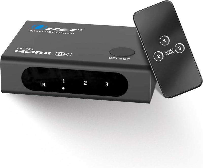 OREI HDMI Switcher with 4K@120Hz 4:4:4 / 8K@60Hz 4:2:0 - HDR10+, VRR, ALLM, QFT, CEC - 48Gbps Bandwidth - HDMI Switch with Remote – Perfect for Gaming with PS5/Xbox/PC - Image 1